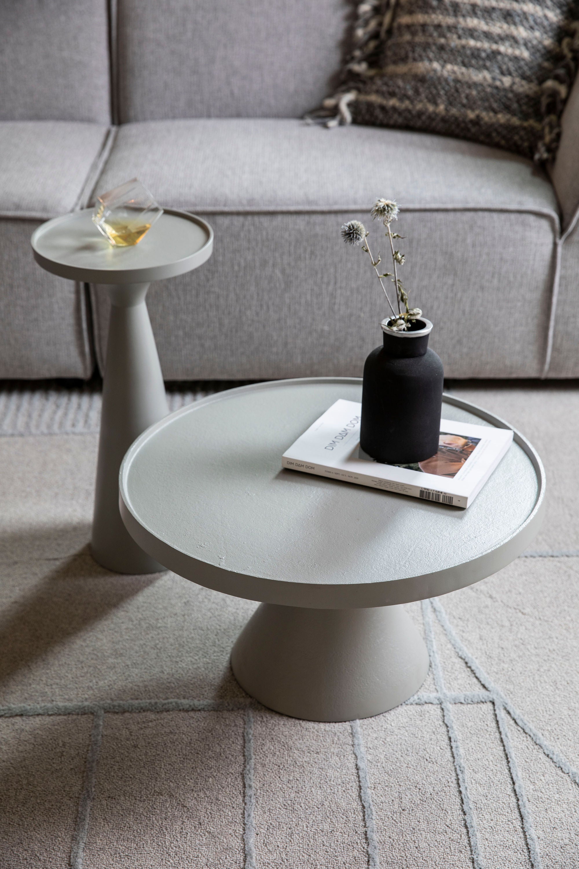 Zuiver Floss Grey Aluminum Round Side Table